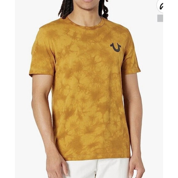 True Religion Other - True Religion Men's Short Sleeve Marble Crew Neck Tee Large Yellow Musta…